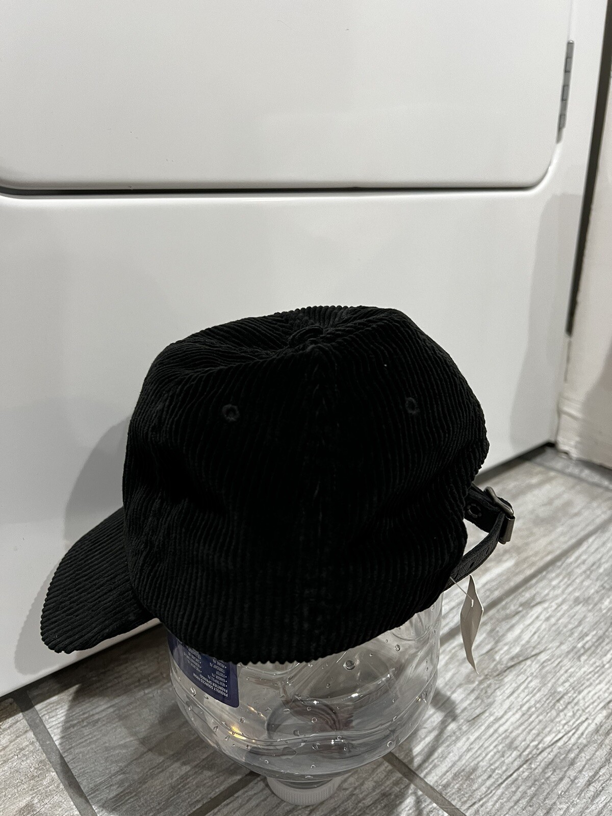 Cappello vintage Polo Ralph Lauren uomo nero velluto a coste pelle cinturino posteriore pony casual