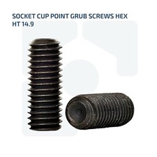 M10 BLACK HIGH TENSILE CUP POINT GRUB SCREWS HEX ALLEN SOCKET SET SCREW 14.9