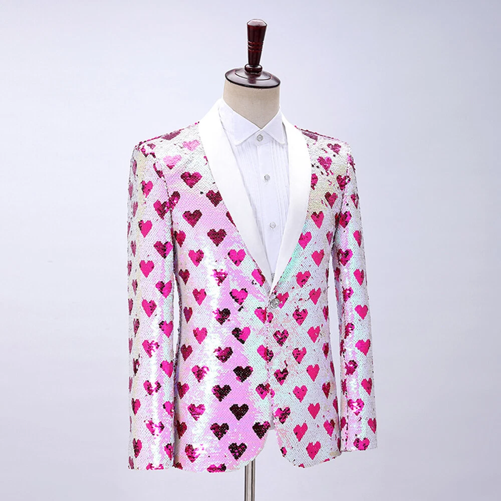 Mens pink store sequin jacket