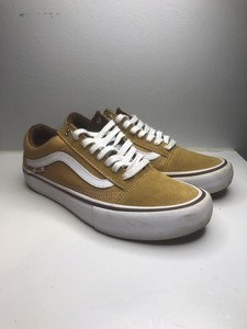 vans old skool pro amber & white shoes