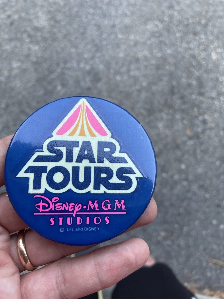 Vintage Walt Disney World Star Tours Button Pin Rare Star