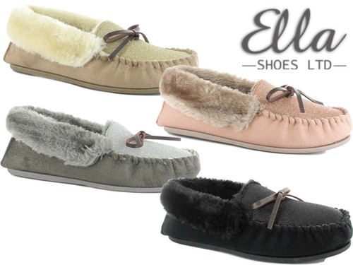 fur slip ons
