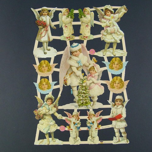 Glanzbilder Weihnachtliche Engel Motiv Set aus 4 verschiedenen Oblaten - Bild 3 von 5