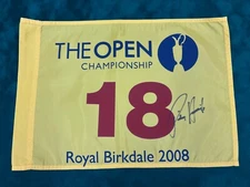 Pádraig Harrington Winner Signed 2008 Open at Royal Birkdale Golf Flag DealerCOA