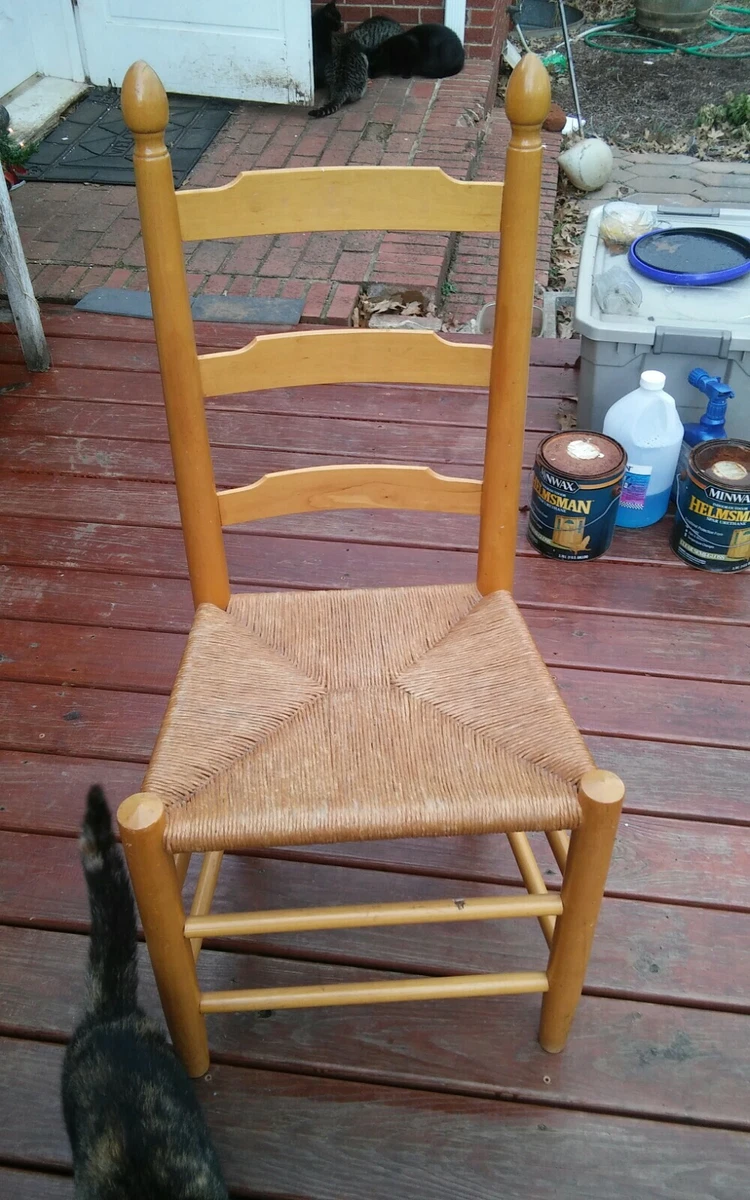 Ladder back cane bottom chairs sales