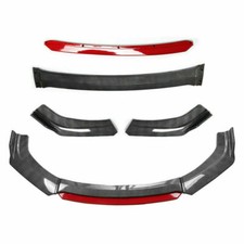 Universal Carbon Fiber Car Front Bumper Lip Spoiler Splitter Protector Red Lip