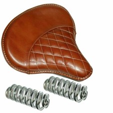 PASSEND F&Uuml;R Royal Enfield Standard Reinleder Sattel Solo Sitz mit Federn Braun