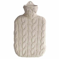 Wärmflasche 2l natur Strickbezug / Baumwolle Wärmkissen Pflege Beauty Gesundheit
