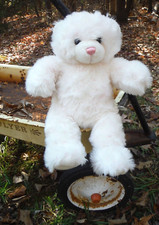 15" White  Pink Plush Teddy Bear Build-A-Bear VGC 
