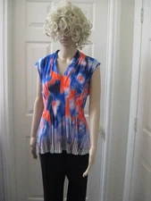 Catherine Malandrino Sleeveless Sexy Colorful Pleated Top Size Medium