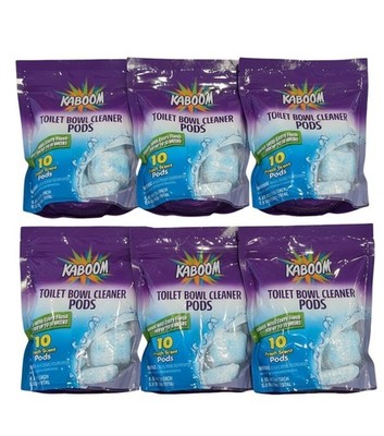 KABOOM Fresh Scent Toilet Bowl Cleaner Pods   6 Bags (10 Pods Each), 60 Total Co