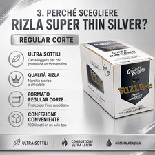 Cartine Rizla Argento Corte 100 Libretti Scatola Originale