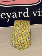 Vineyard Vines Yellow Mint Julep Whale Horseshoe Derby Edition Tie with Gift Box