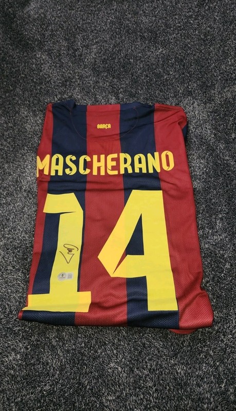 Javier Mascherano Hand Signed Barcelona FC Nike Soccer Jersey / Beckett COA