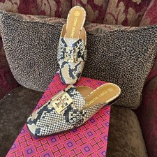 Tory Burch Georgia Loafer Mule Size 6 NIB Snake Print