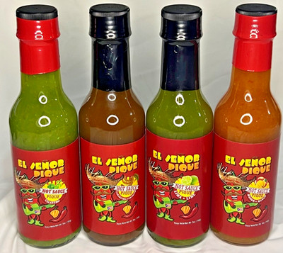 HOT SAUCE [4] EL SEÑOR PIQUE FLAVORED VALUE PACK | 5 OZ. | MADE IN PUERTO RICO