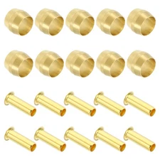 40 X Brass Compression Sleeves Ferrules for 1/4 Inch OD Hose Tube
