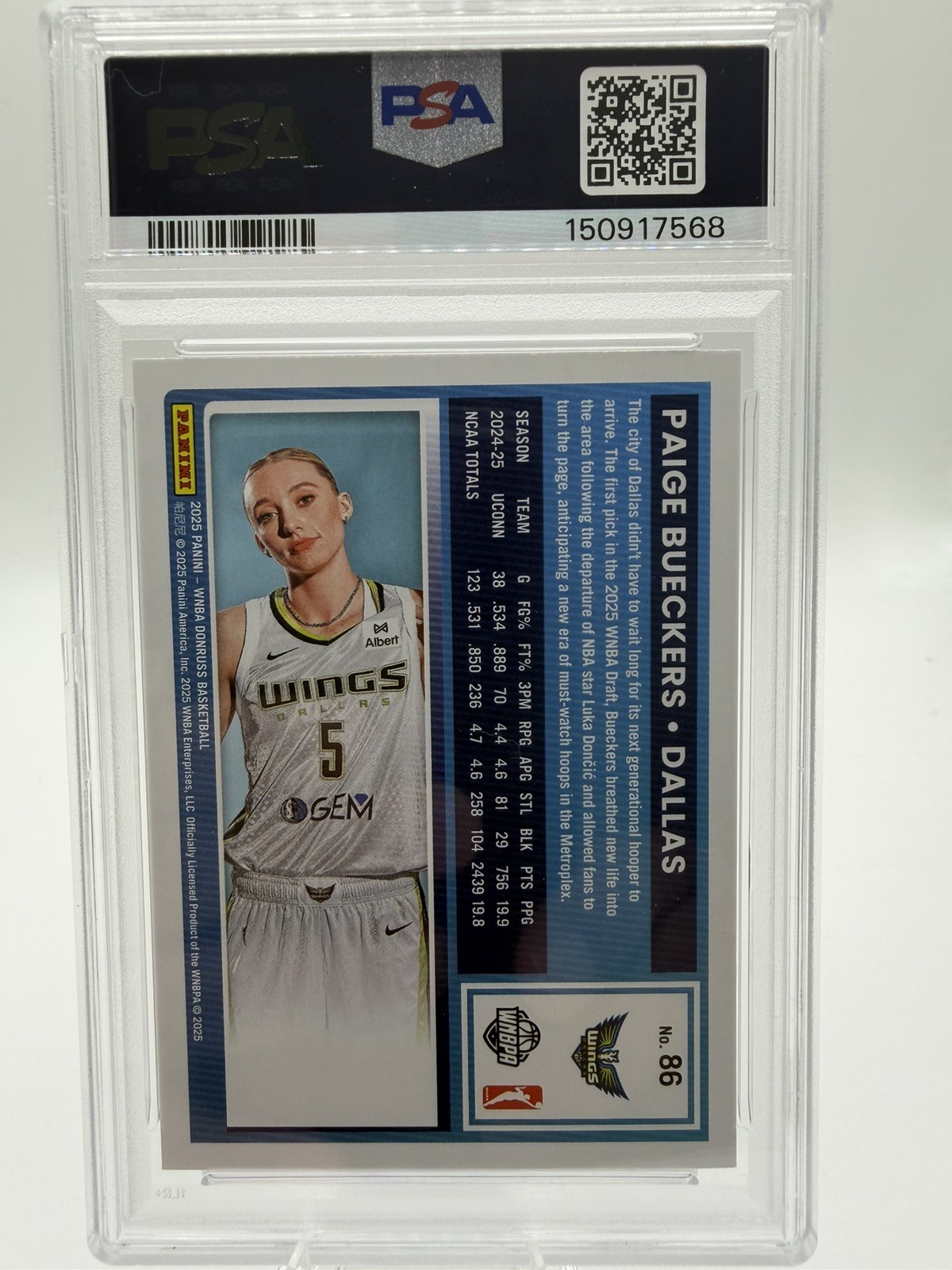 2025 PANINI DONRUSS WNBA LAVA #86 PAIGE BUECKERS PSA 10 view 3