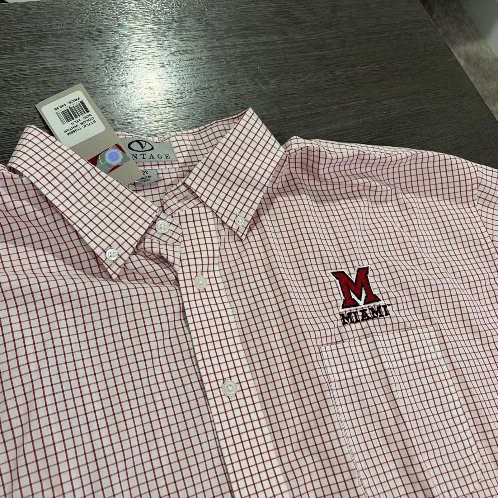 NEW Miami University Long Sleeve Button Down Shirt 2XL Logo Business Class Team