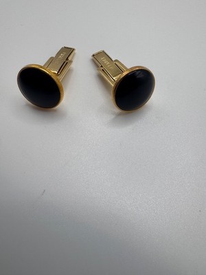 Vintage Pioneer Gold and Black Cufflinks-New Old Stock!