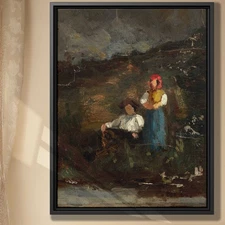 Rustic Portrait Canvas Print Vintage Wall Art Rural Countryside Artwork Decor