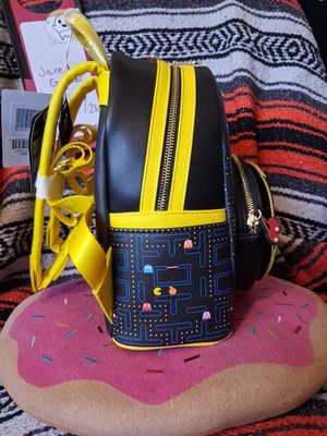 Loungefly Pac-Man Gold Accent Mini Backpack - Yellow/Black Game on. ?✨ The Pac-Man mini backpack by Loungefly is  main image 2