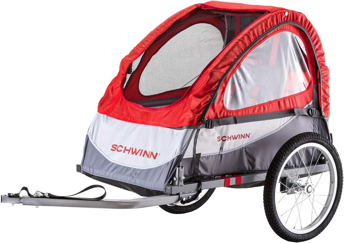 schwinn trailblazer single bicycle trailer Echo Child Bike Trailer, Max of 2 Children with Total Weight of 80 lbs., Canopy, 20-Inch Air-Filled Tires, Yellow/Grey : Child Carrier Bike Trailers : Sports & Outdoors Schwinn Shuttle foldable bike trailer Schwinn - Brandclub - Schwinn