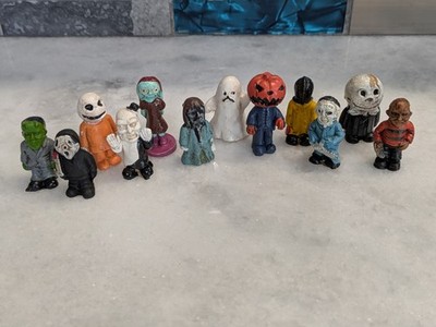 Nightmare Before Christmas & Scream Jason Miniature Figurines Set Of 12