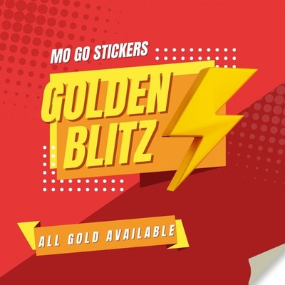 MONOPOLY Stickers GO GOLDEN BLITZ (GOLD) 6 ,5 , 4 ,3 ,2 ,1 , SUPER FAST CHEPAST