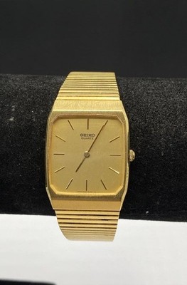 Vintage Men's Seiko Square Quartz Flat Case Stainless Steel 25mm