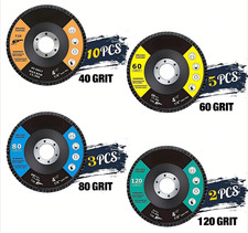 20x Pack 115mm 4.5" FLAP GRINDING SANDING DISCS 40 60 80 120 GRIT ANGLE WHEEL