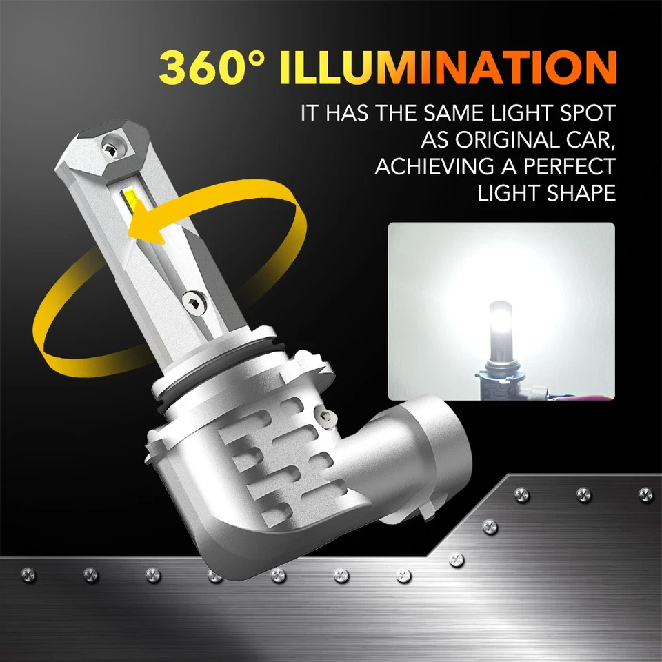 AUXITO 9006 HB4 LED Faro Bombilla Luz Baja Faros Antiniebla Blanco Super Brillante 6500K Foto 2 de 4