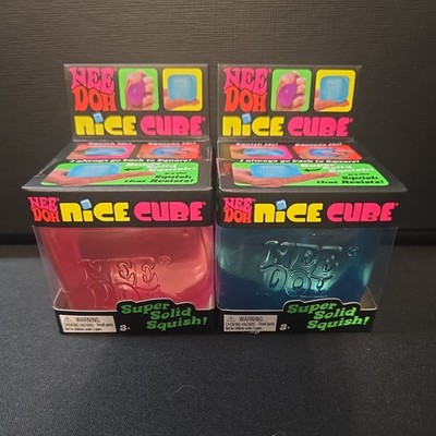 Nee Doh Nice Cube - Super Solid Squish! (Blue And Pink)- Brand New