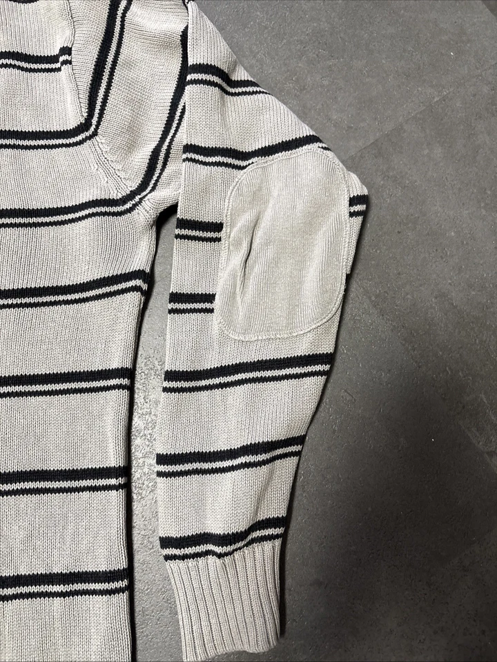 Herren Strick Pullover Grau Gestreift XL Baumwolle C&A - Bild 2 von 4