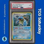 2007 POKEMON DP SECRET WONDERS #2/132 BLASTOISE HOLO RARE HOLO BLEED ERROR PSA 9