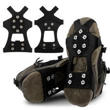 Crampons Ice Cleats for Shoes and Boots, Traction Medium, Black