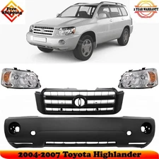 Front Bumper Cover Fascia & Grille Assembly For 2004-2007 Toyota Highlander