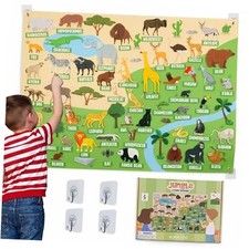 Felt Board for Toddlers with 116 Animals Figures. Montessori and Jungle