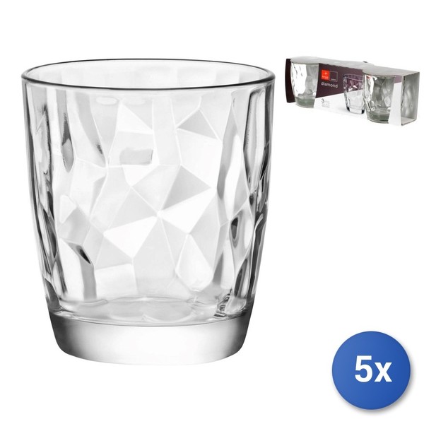 5X Packungen Mit 3 GläSern Aus Glas Diamond Wasser 30 Cl Transparent Bormioli-image