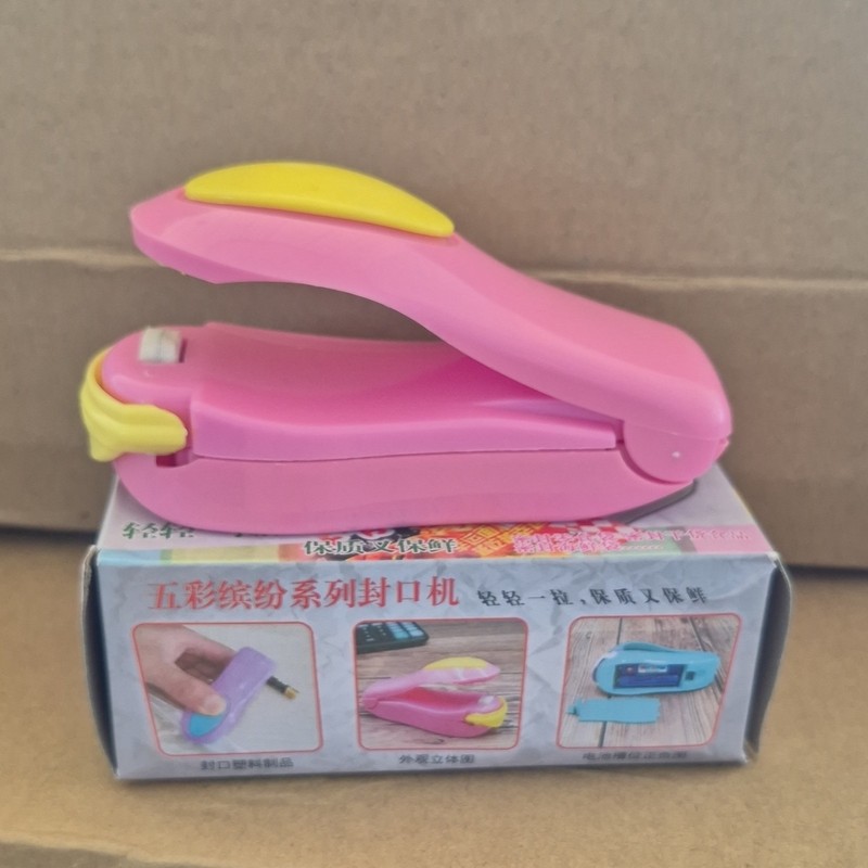 Mini Portable Handheld Heat Bag Sealer Machine - Pink & Yellow