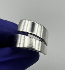 925 Sterling Silver Adjustable Open Band Ring 7.1g Size 6 Modern  C163