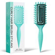 Curly Hair Brush, Curl Defining Brush with Soft Boar Bristles Green