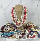 Vintage To Modern Costume Jewelry Lot 2 lb 14 oz. Wearable / No Junk Necklaces +