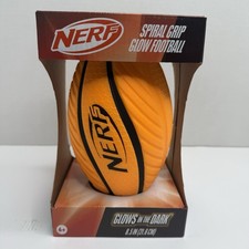 NERF Spiral Grip Glow Football 8.5  Glows in the Dark Outdoor Toy New