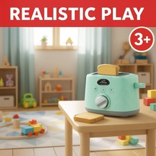 Kids Toy Toaster Set - Realistic Play KitchenAppliance for Ages 3 Fast Shipping