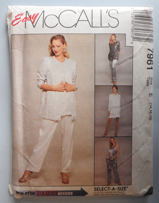 McCalls 7691 Schnittmuster Kleid Rock Top Tunika Jacke Gr. 14 16 18 UNGESCHNITTEN