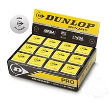 DUNLOP Squash Balls Pro White Box 12
