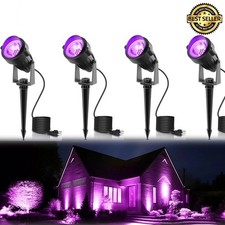4 Pack Waterproof Christmas Spotlight, Purple LED Spot Lights For Outdoor, Yard