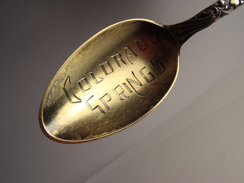 Antique Colorado Springs .925 Sterling Silver Souvenir Spoon 22.4 Grams 5 1/2" - Picture 4 of 17