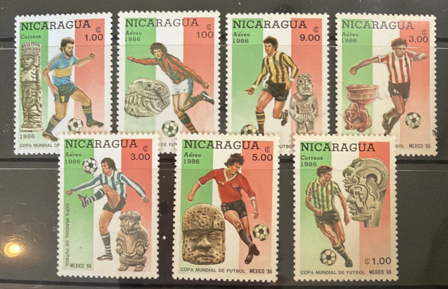 DP Stamps Nicaragua 1986 SC 1507-1513 MNH Set World Cup Soccer